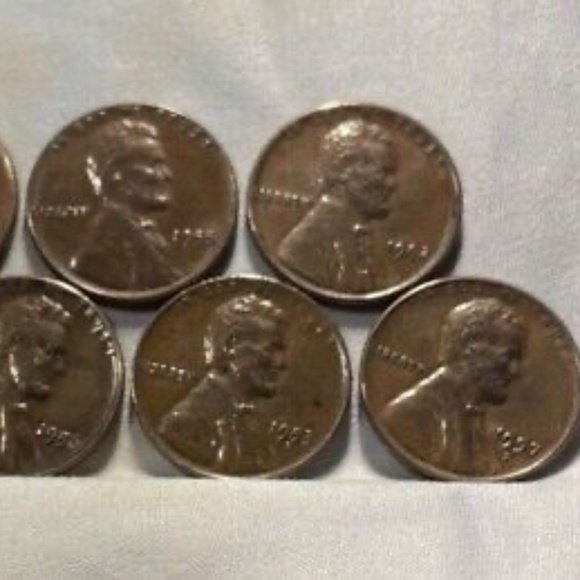 Lincoln Wheat Pennies 1952-1953-1954-1955-1956-1957-1958 7-Coin Set / Circulated - Picture 3 of 7